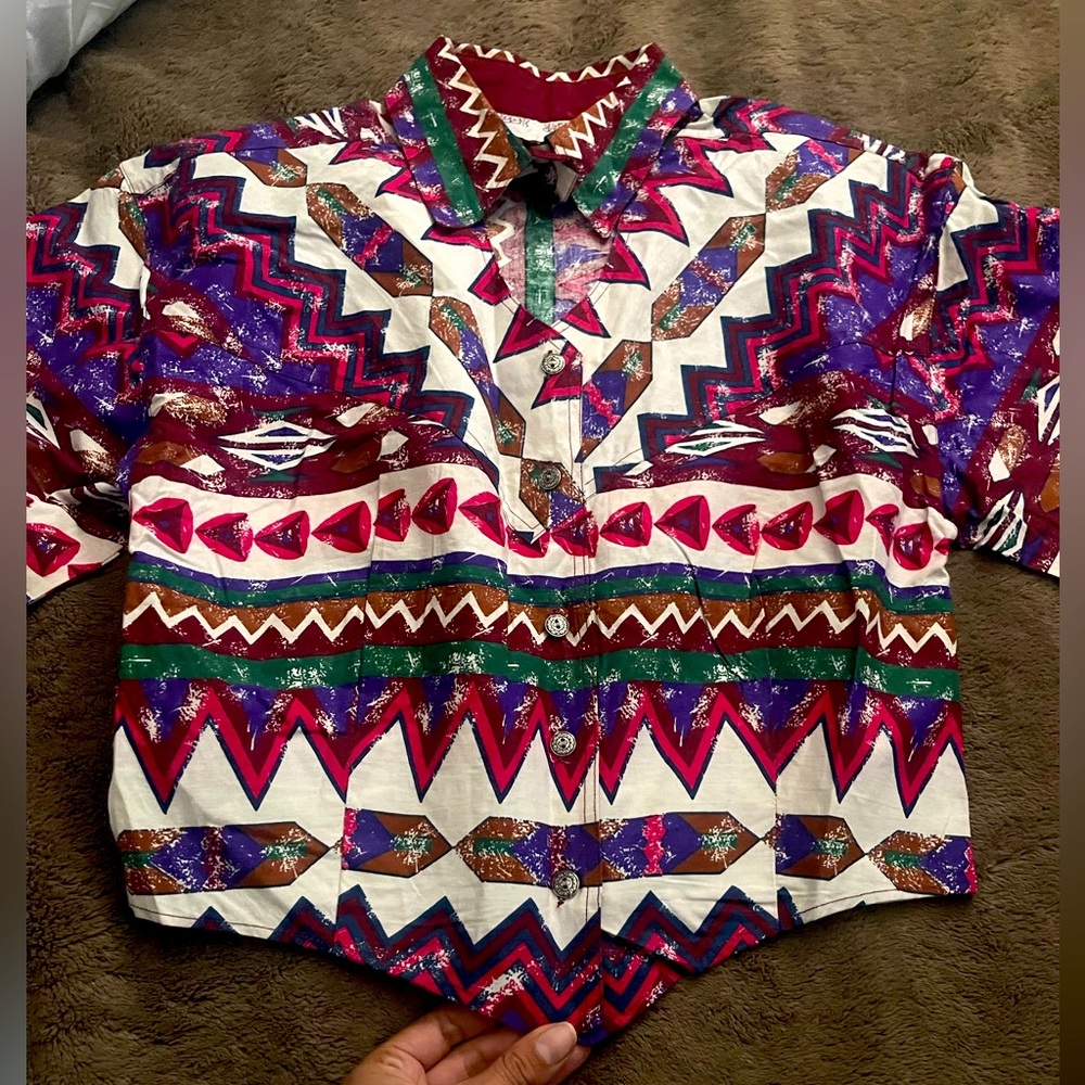 Cody James vintage western cowgirl crop shirt medium. 💖🎀